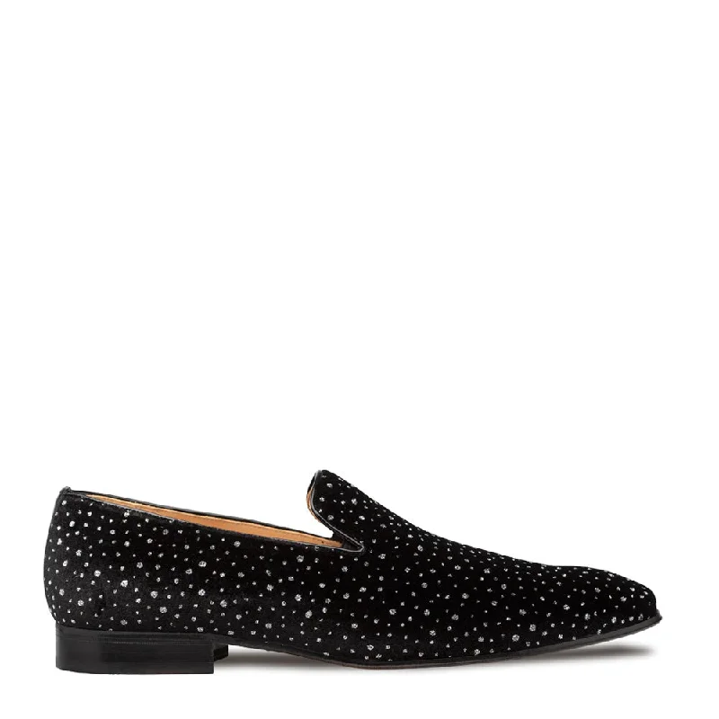 Loafers for busy vibes-Mezlan Sera Cosmo 20959 Men's Shoes Black Velvet Slip On Loafers (MZ3654)