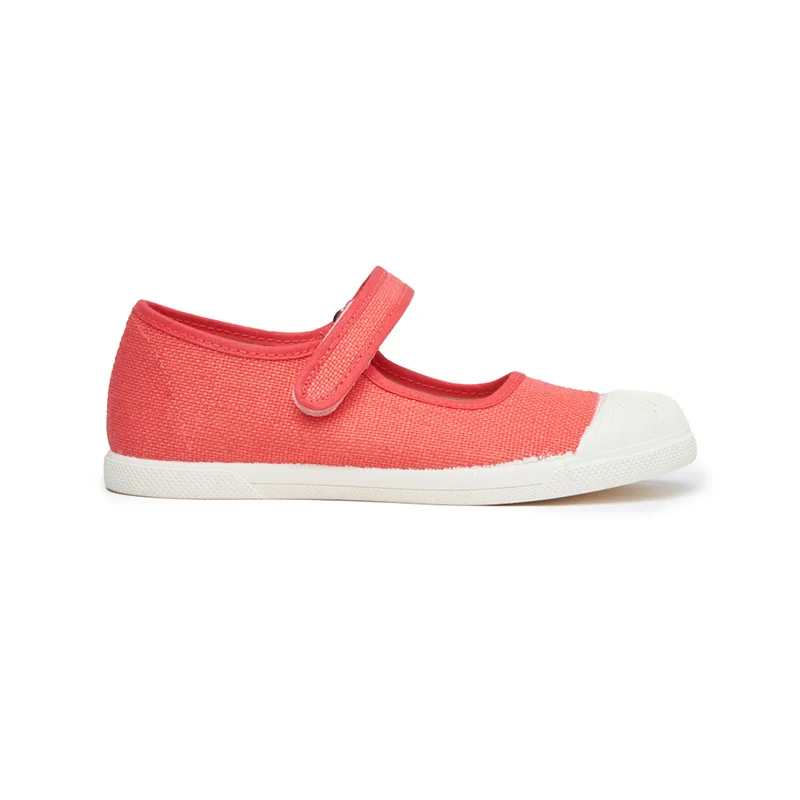 Mary Jane shoes with steady soles-Canvas Mary Jane Captoe Sneakers In Coral