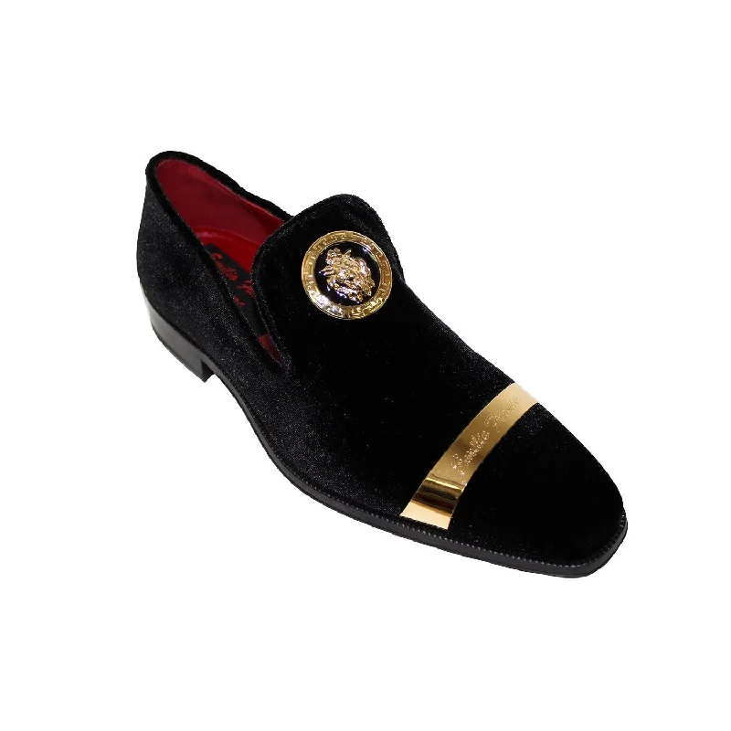 Loafers for daily vibes-Emilio Franco EF13P Men's Shoes Black Velvet Formal Loafers (EFC1000)