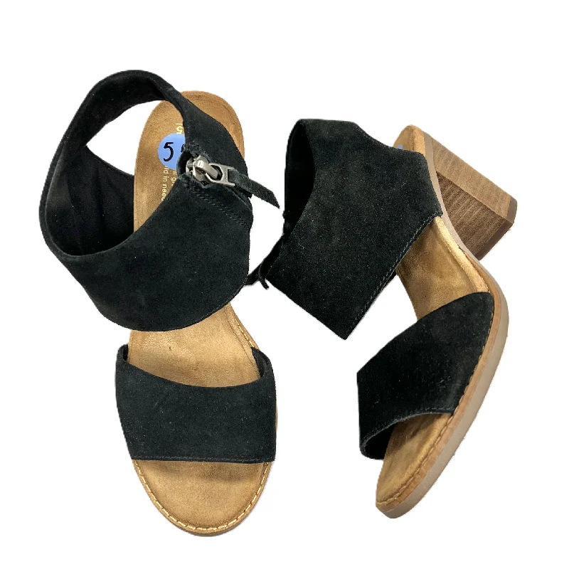 Best sandals for heel support-Sandals Heels Block By Toms In Black, Size: 5.5