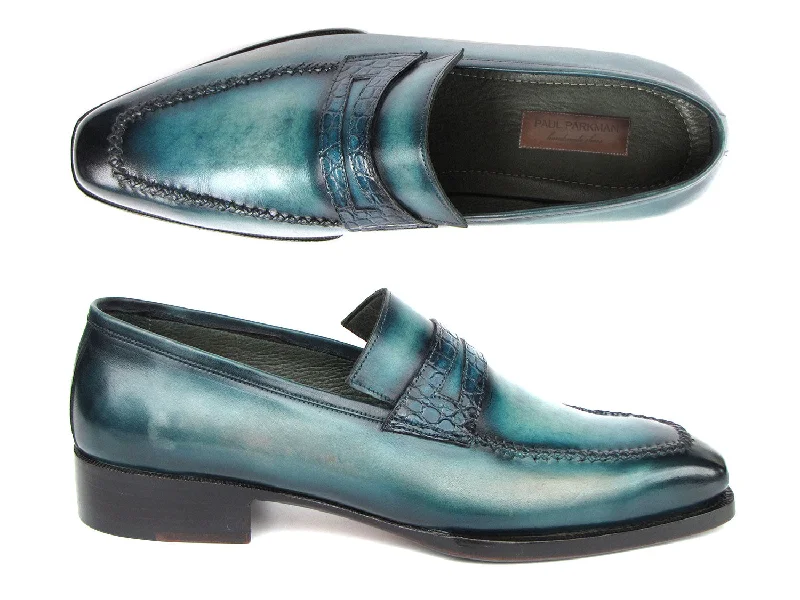 Loafers with modern hues-Paul Parkman Turquoise Patina Loafers