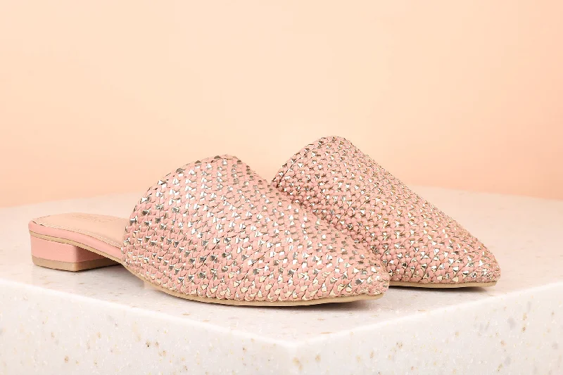 luxury flats near parks-Women Peach Toned Mules Flats