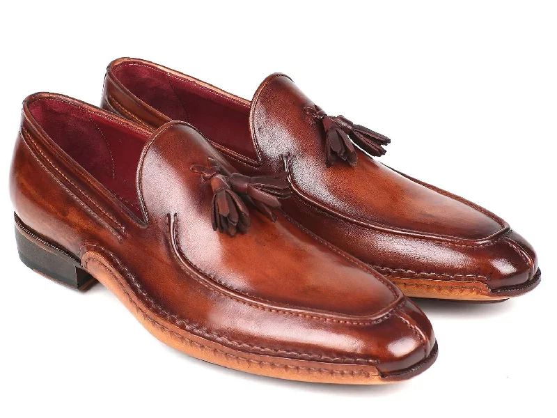 Loafers for long vibes-Paul Parkman Hand-Sewn Tassel Loafers Brown (ID#082-BRW)