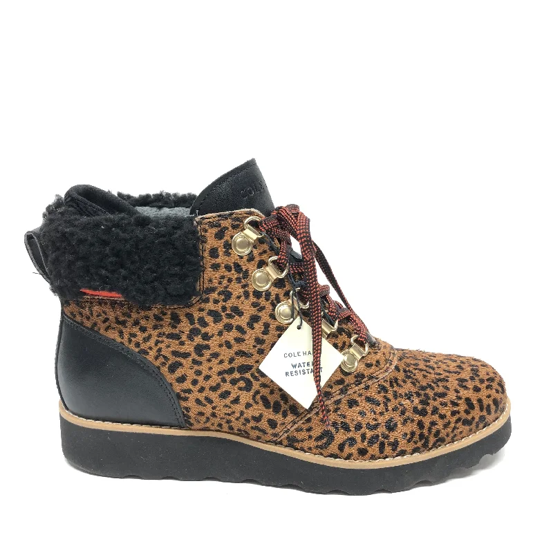 casual suede boots-Boots Ankle Heels By Cole-haan In Animal Print, Size: 6