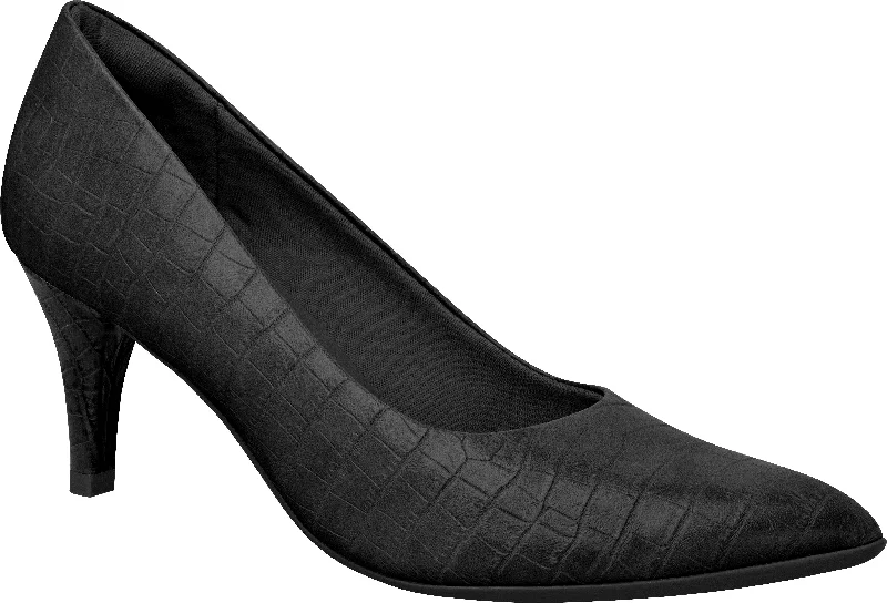 high heels with unique soles-Piccadilly 745035 Women Fashion Business Classic Scarpine Heel in Croco Black