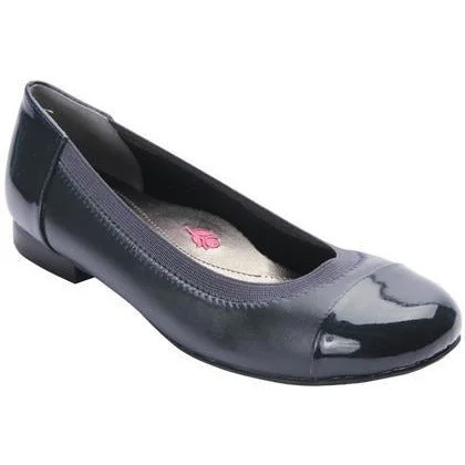 flats near entertainment zones-Rebecca Navy Flat Pump Shoes - Size 8 B only