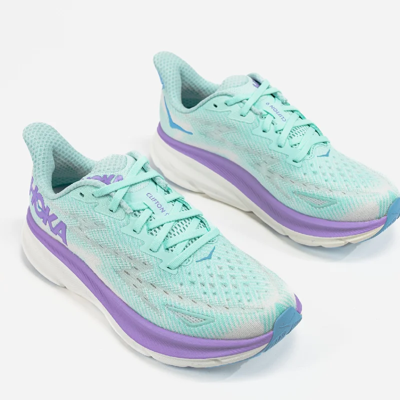 Athletic shoes for gym boost-W-CLIFTON 9 - SUNLIT OCEAN - MESH