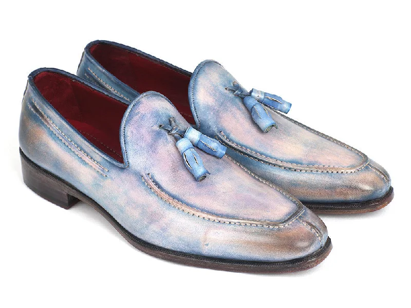 Loafers for outdoor hues-Paul Parkman Tassel Loafers Lila Hand-Painted (ID#083-LIL)