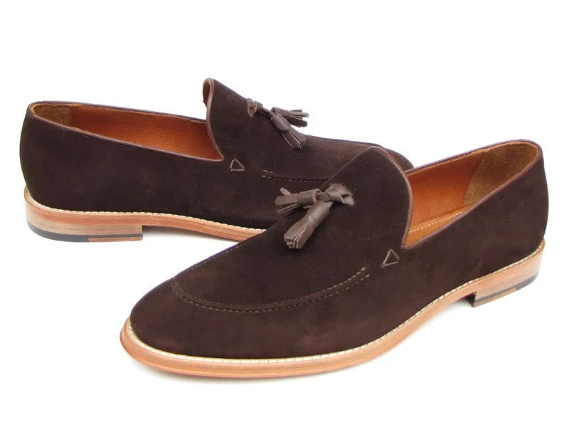 Loafers for long hues-Paul Parkman Brown Suede Tassel Loafers