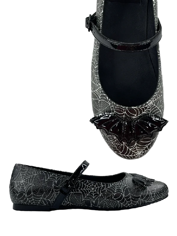 Mary Jane shoes for long walks-MARY JANE BAT - BLACK WEB