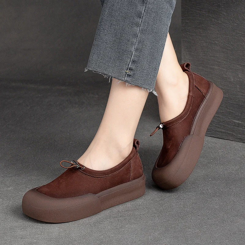 Casual shoes for relaxed charm -Women Minimalist Soft Leather Flat Casual Shoes