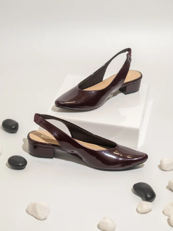 flats near public transport-Women Maroon Mules Flats