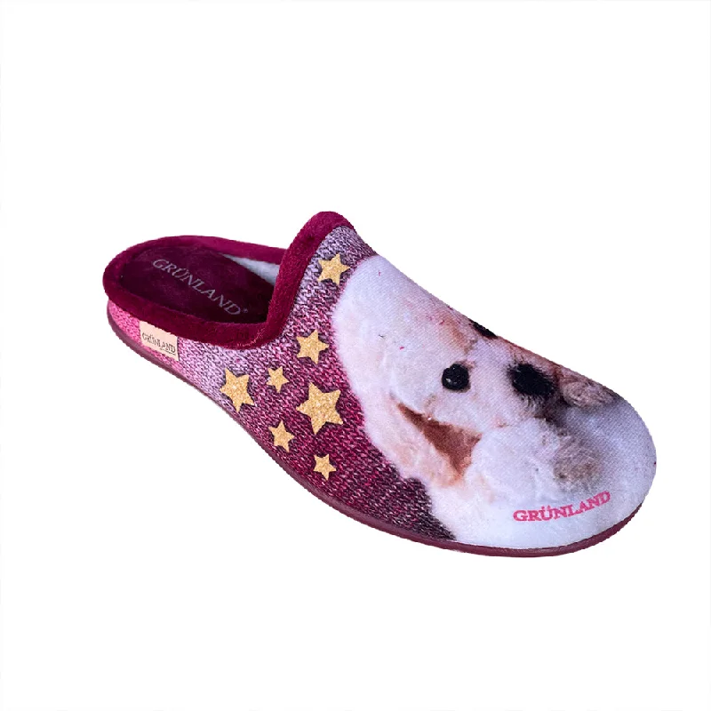 flats with modern touches-Faye CI2407 Dog Slipper Bordo