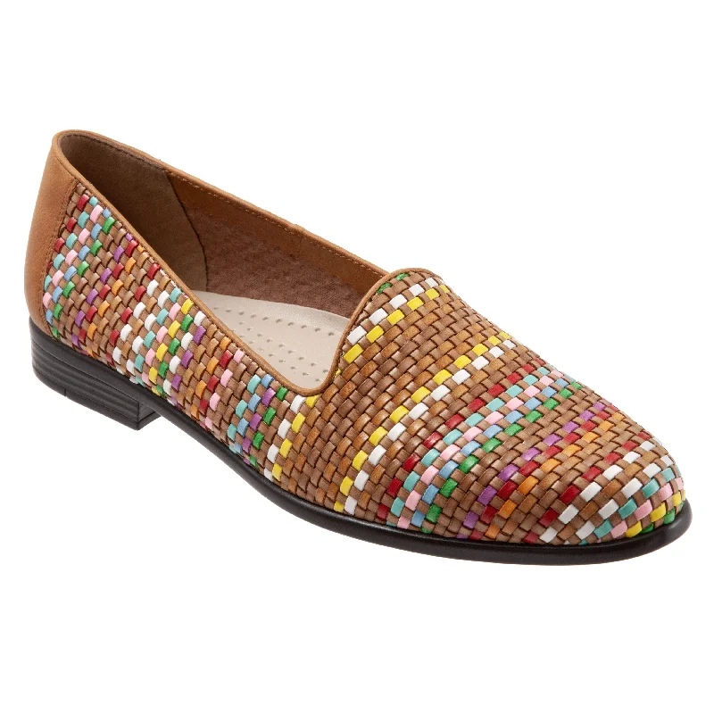 flats for eco living-Liz Woven Luggage multi Slip on Shoes