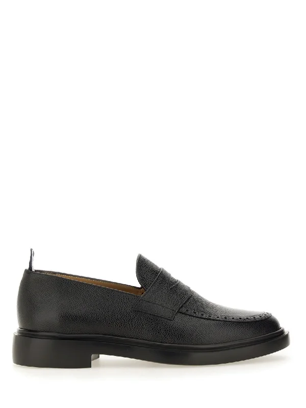 Casual shoes with durable design -THOM BROWNE Classic Penny Moccasins for Men