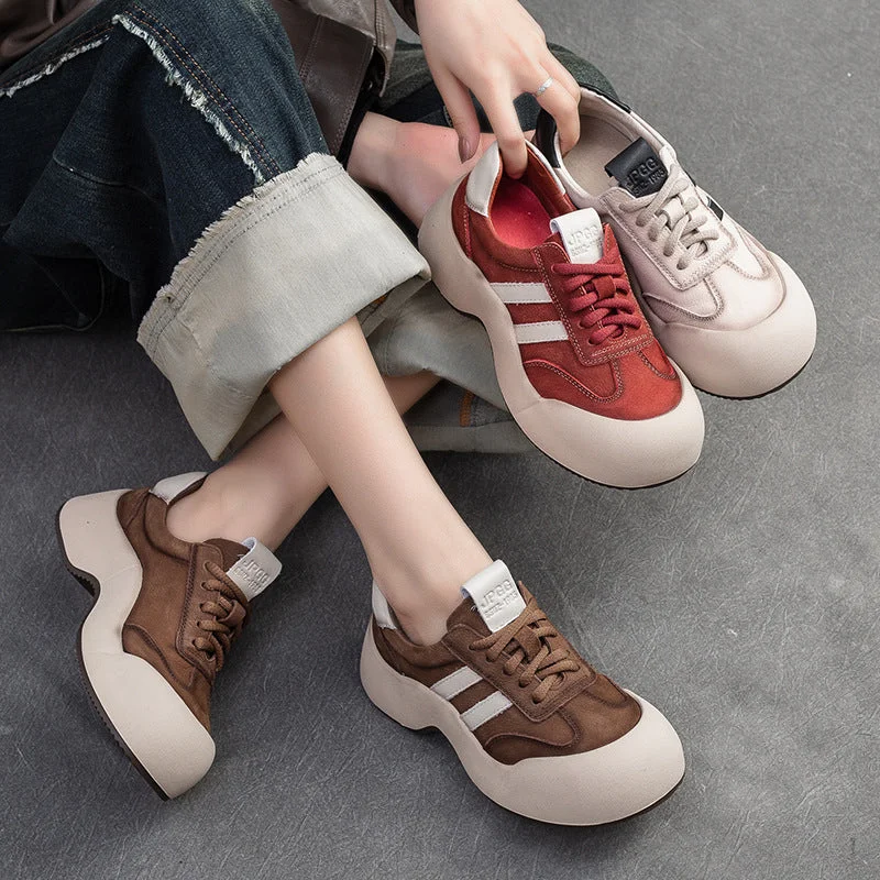 Casual shoes for relaxed vibes -Women Minimalist Fashion Leather Sport Casual Shoes