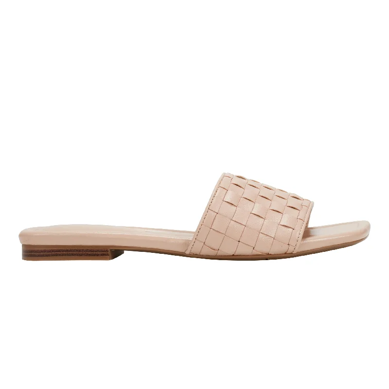 Sandals with abstract prints-Lecee Woven Flat Sandal