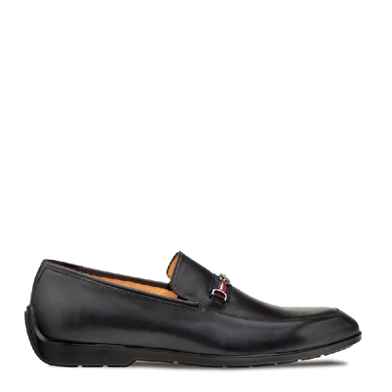 Loafers for fast outings-Mezlan R20722 Men's Shoes Black Calf-Skin Leather Slip On Loafers (MZ3606)