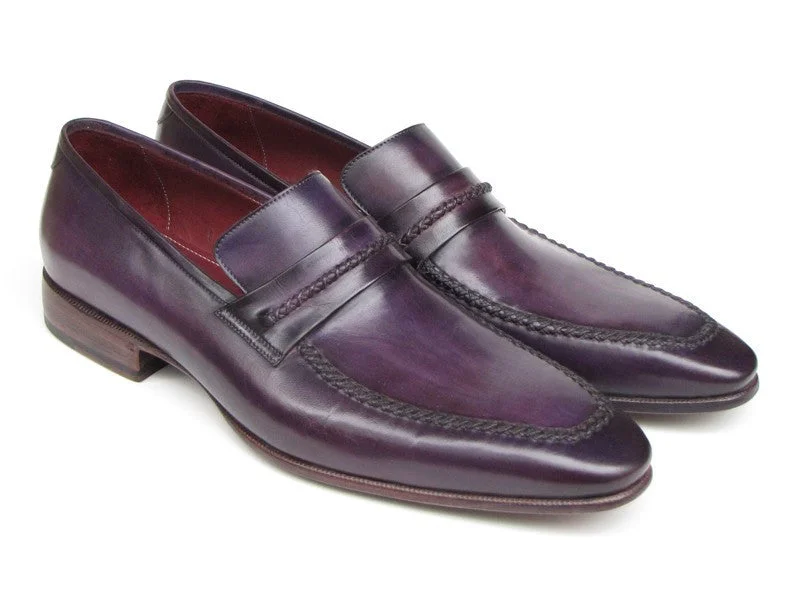 Loafers with comfy charm-Paul Parkman Purple Handmade Loafers