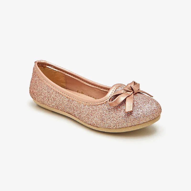 stylish flats for families-Girls Shimmer Ballerina Flats