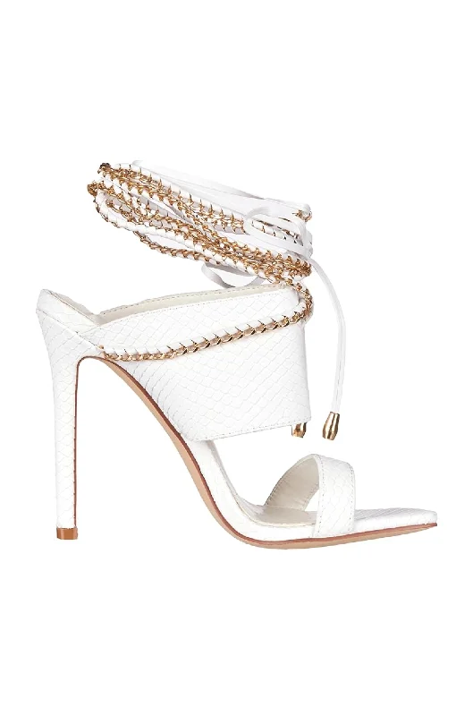 Best sandals for casual sophistication-TASKA WHITE WRAP SANDAL