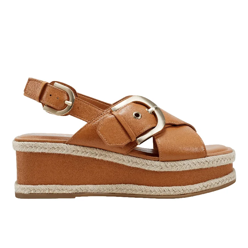 Sandals with quilted textures-Renda Slingback Platform Sandal