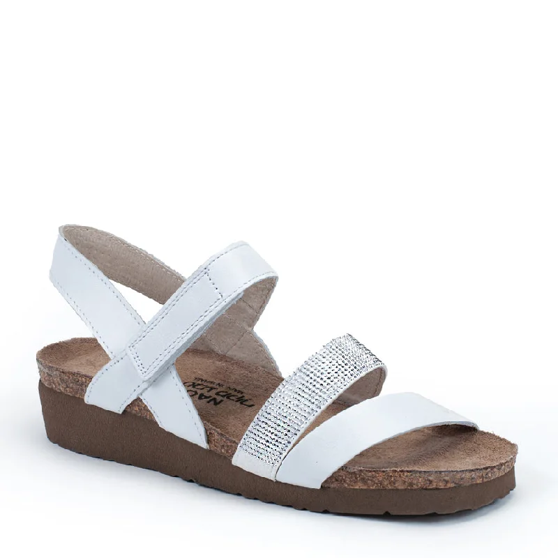 Best sandals for supportive soles-KRISTA - WHITE - LEATHER