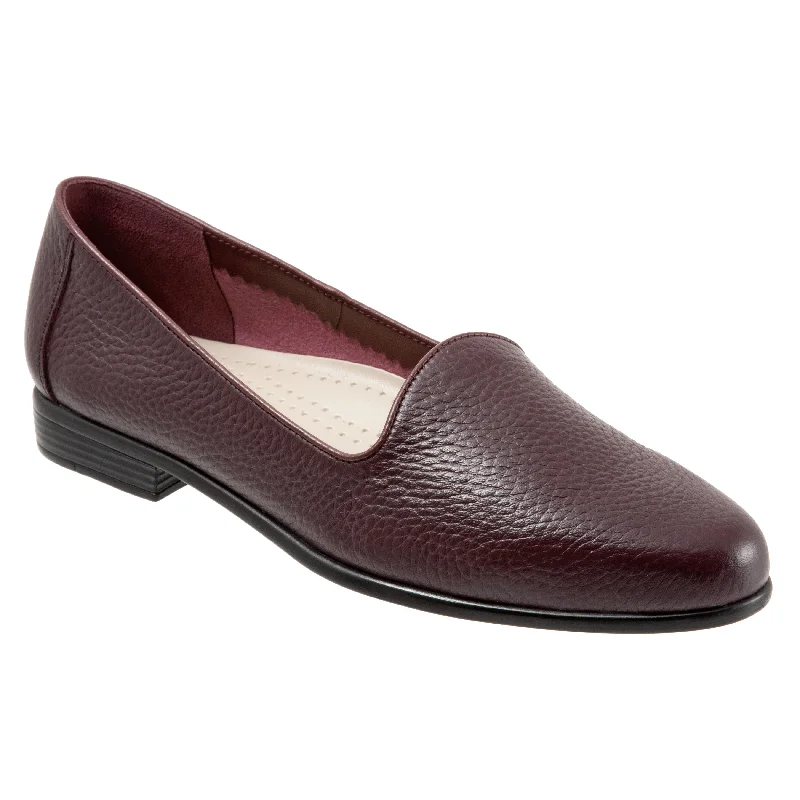 flats with luxury vibes-Liz Tumbled Burgundy Slip-on Shoes