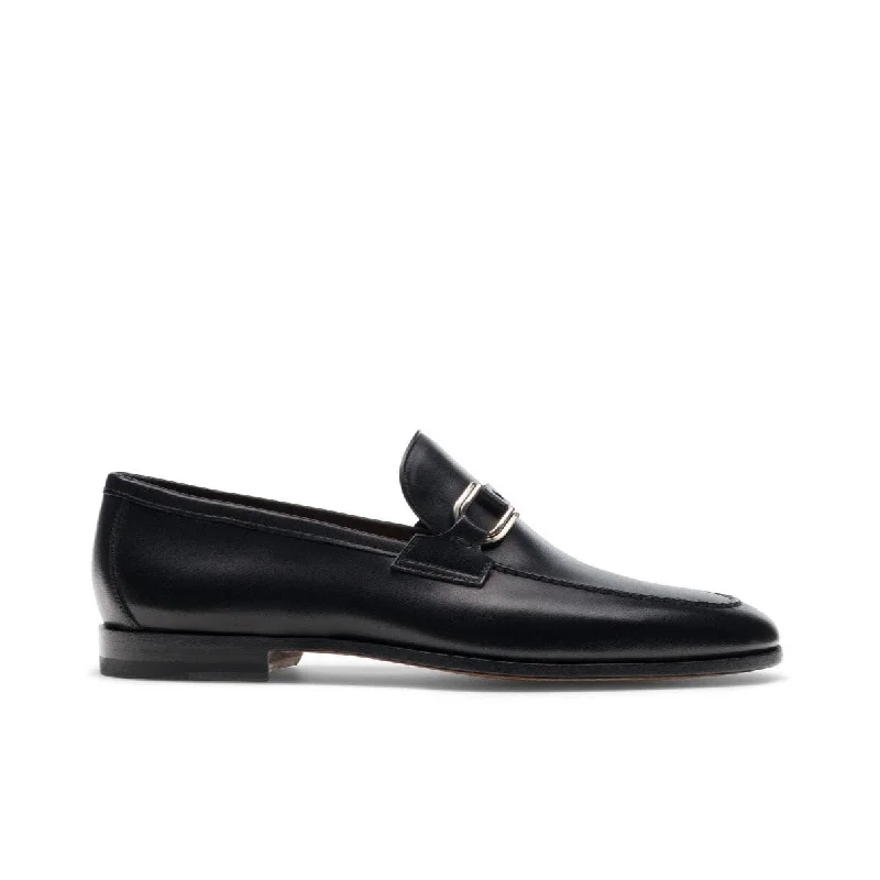 Loafers for casual charm-Magnanni Silvano 24385 Men's Shoes Black Calf-Skin Leather Buckle Slip-On Loafers (MAGS1139)