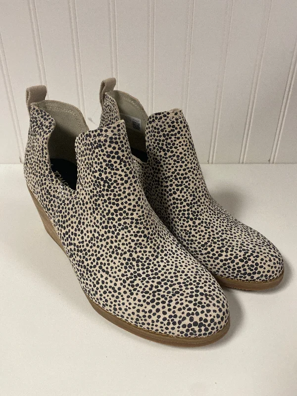 non-slip snow boots-Boots Ankle Heels By Toms In Animal Print, Size: 6.5