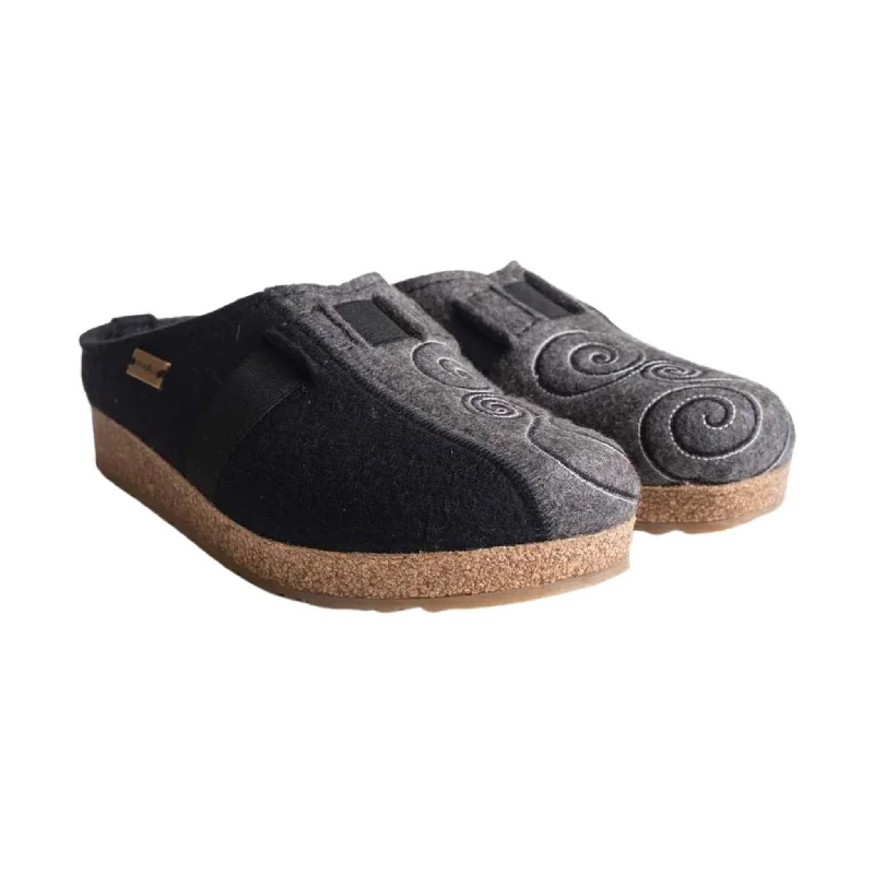 lightweight travel slippers-Haflinger Magic - Black/Grey