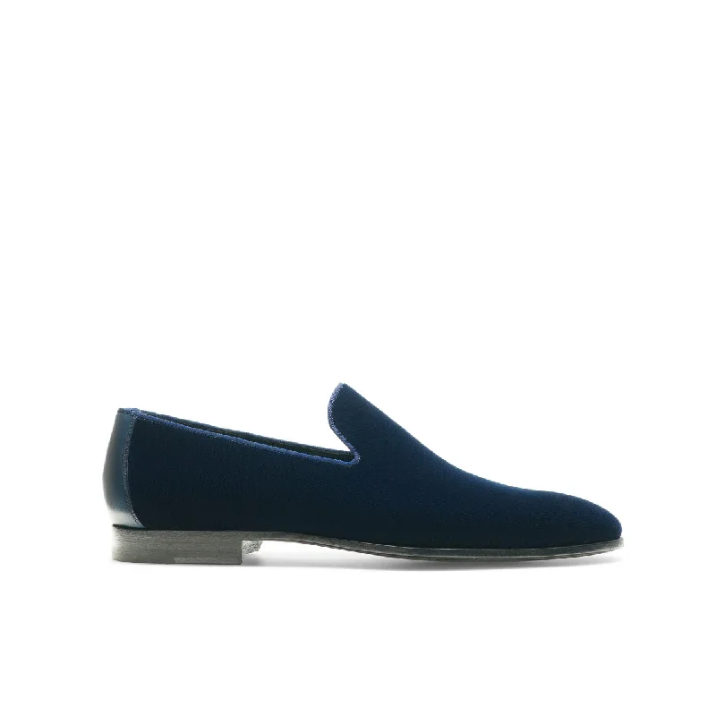 Loafers with leather vibes-Magnanni Jareth 22334 Men's Shoes Navy Velvet Formal/Dress Loafers (MAGS1121)