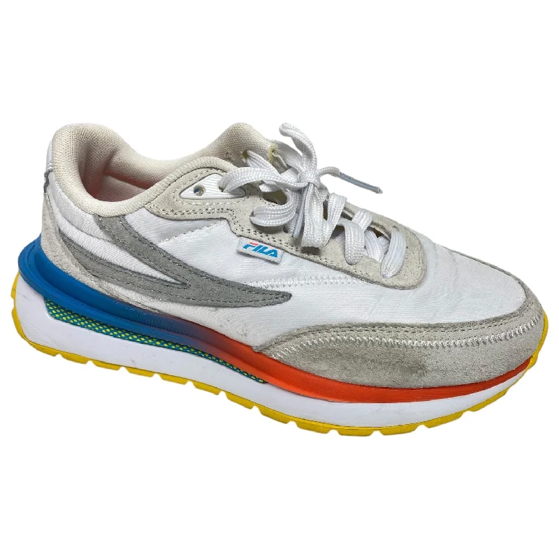 Athletic shoes with vibrant zap-Shoes Sneakers By Fila In White, Size: 6