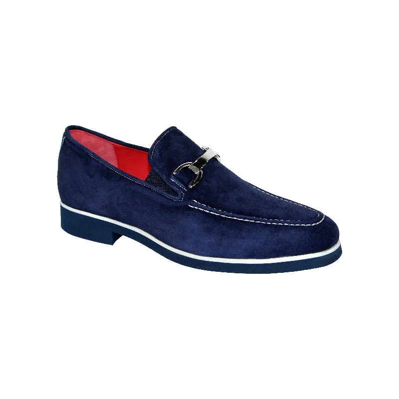 Loafers with bold prints-Emilio Franco Nino II Men's Shoes Navy Loafers (EF1180)