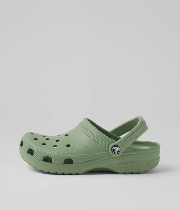 Sandals with cushioned soles-CROCS CLASSIC CLOG UNISEX MOSS GREEN