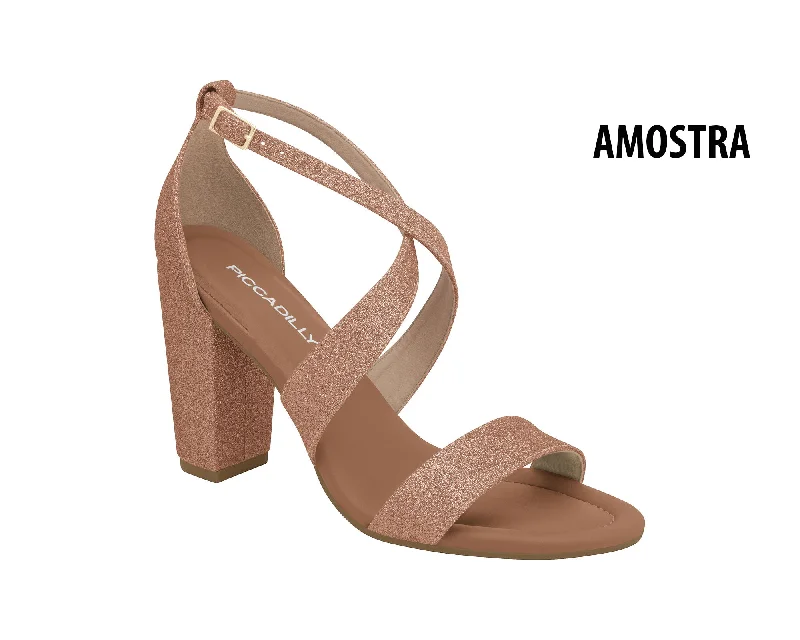 How to style sandals with rings-Piccadilly Ref 727047 RadiantGlide Special Occasion Glamorous Sandal Glitter Rose Gold arrival in November 2023.