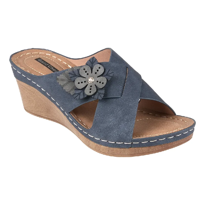 How to style sandals with bangles-Selly Navy Wedge Sandal