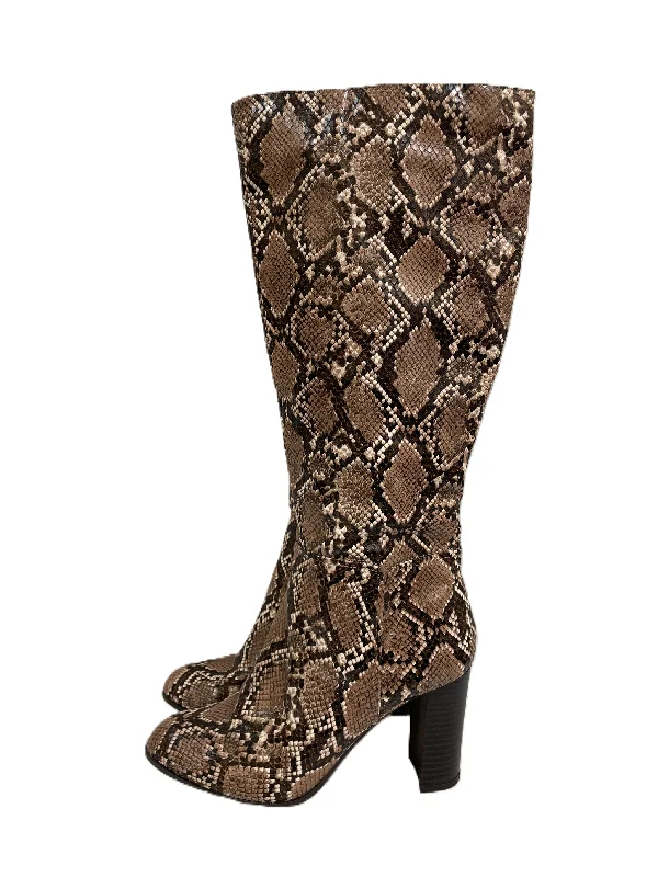 retro cowboy boots-Boots Knee Heels By A New Day In Animal Print, Size: 7.5