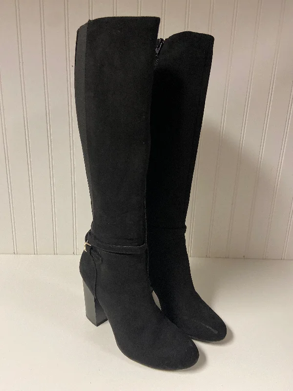 cozy suede boots-Boots Knee Heels By Lc Lauren Conrad In Black, Size: 8.5