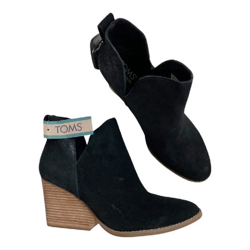 outdoor waterproof boots-Boots Ankle Heels By Toms In Black, Size: 9.5