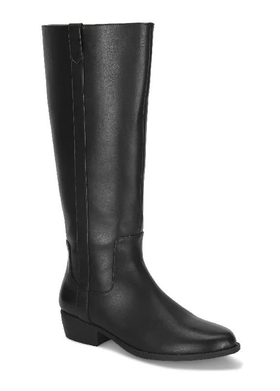 casual combat boots-Riding Boots - Black