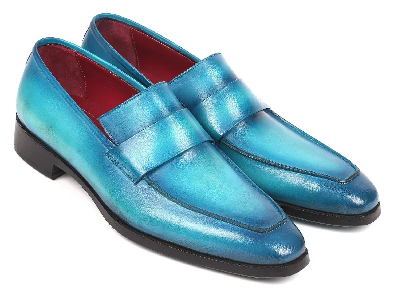 Loafers with strong soles-Paul Parkman Men's Loafers Turquoise (ID#093-TRQ)