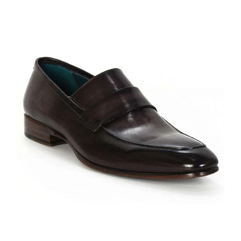 Loafers with strong heels-Paul Parkman Handmade Designer Shoes Men's Handmade Designer Shoes Gray Loafers (PM5248)