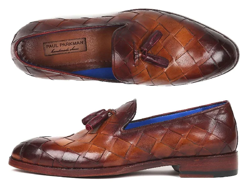 Loafers for casual soles-Paul Parkman Men's Brown Braided Loafers