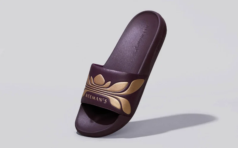 plush penguin slippers-Breather Slides (Women Exclusive) : Wine-Gold