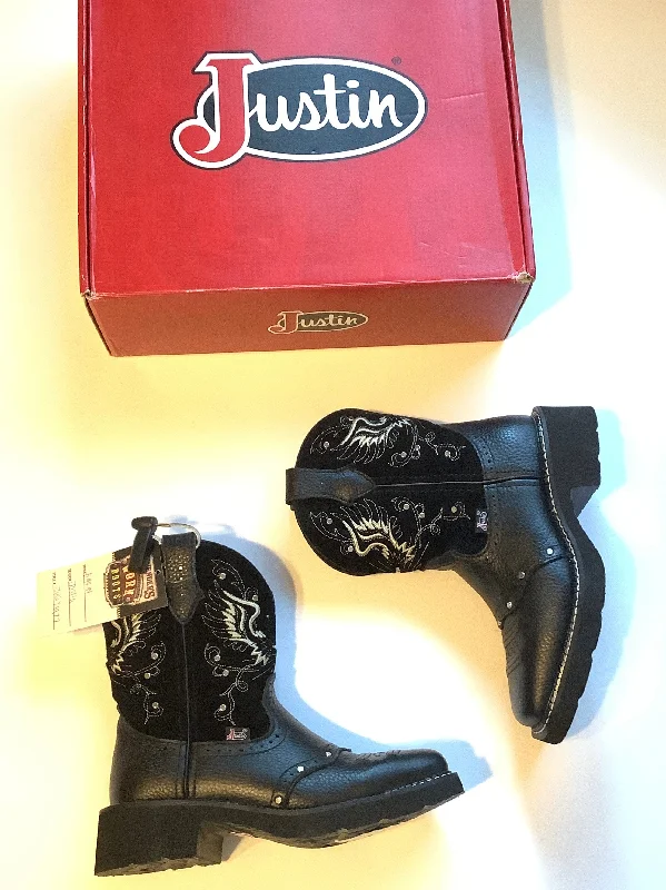 men’s warm boots-Boots Western By Justin In Black, Size: 6