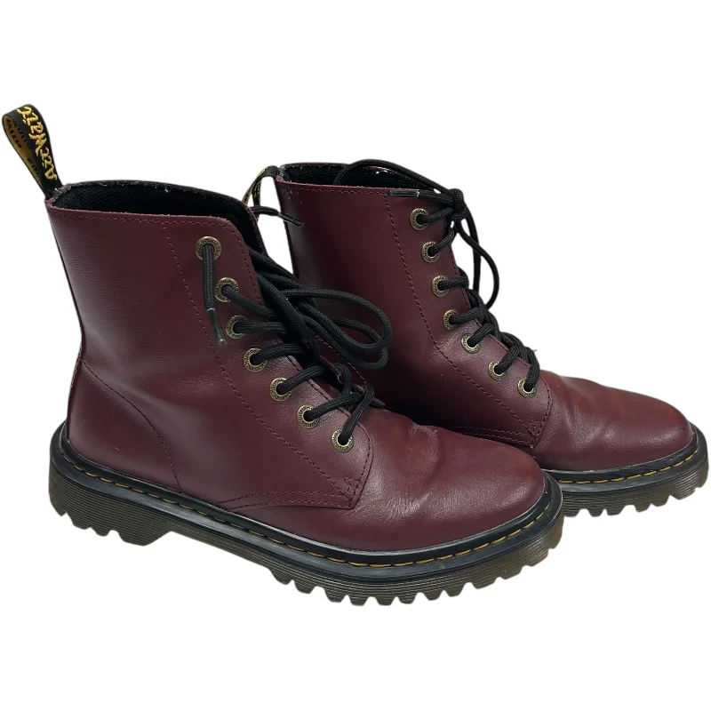 plush knee-high boots-Boots Combat By Dr Martens In Red, Size: 7