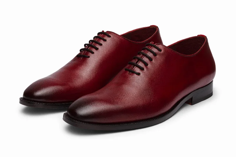 Best Oxfords for shock absorption-Plain Wholecut Oxford - Dark Oxblood