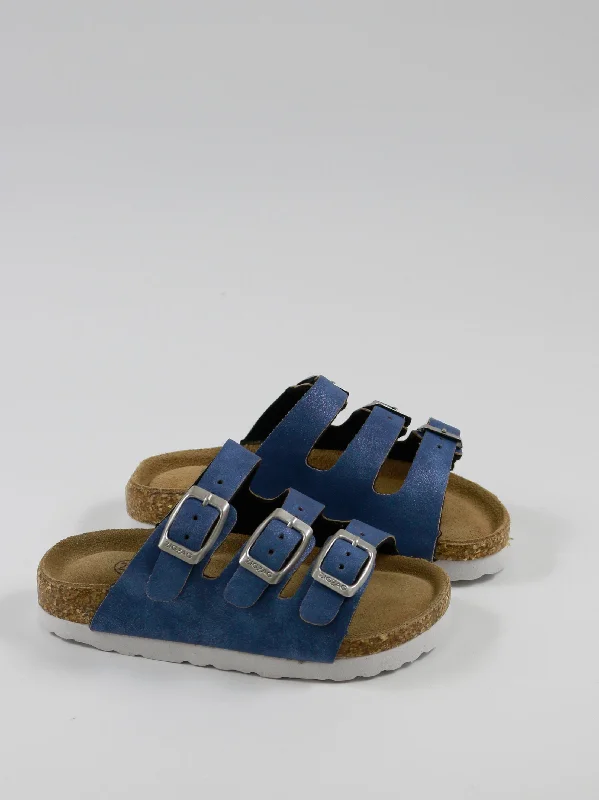 Best sandals for beach weddings-Kids Girl Brillant  Cork Sandals,Blue