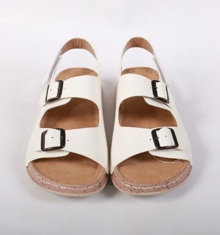 How to store sandals off-season-"DOUBLE BUCKLE"-W ANKLE STRAP-WHITE